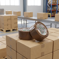 Papier kraft brun en rouleau grand format, boîte personnalisée à un seul côté, carton scellé, autocollant adhésif OPP, emballage imprimé en acrylique imperméable