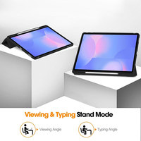 Étui pour tablette Samsung Galaxy Tab S10 FE+ / S10 FE Plus 13,1 pouces X620 / X626B, étui pliable en trois parties en TPU avec emplacement pour stylet