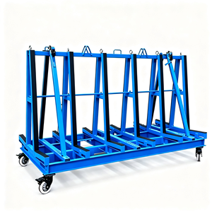 Carretilla de Plataforma de Acero Tipo A de 120x75cm, Capacidad de Carga de 1500kg, Plataforma de 3.5cm de Grosor, Ruedas con Núcleo de Hierro de 8 Pulgadas, Barandillas Extraíbles para Uso en Almacenes - Product Image 1