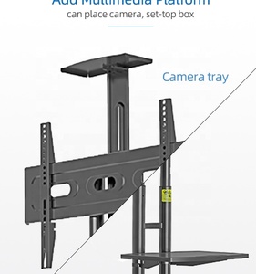 Kaloc 150/<span class=keywords><strong>B</strong></span> TV Mounts & Xe 32-65 inch Chiều cao có thể điều chỉnh điện thoại di động TV xe đẩy <span class=keywords><strong>b</strong></span>ánh xe phổ tầng TV đứng với DVD kệ - Product Image 4
