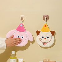 FF4656 Animal en forme de décor à la maison absorbant séchage des mains serviette avec boucle suspendue chiffon de nettoyage salle de bain cuisine essuie-mains