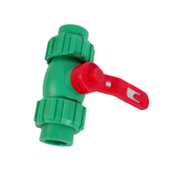 Matériel de plomberie Vanne à boisseau sphérique Union PPR Tuyaux et raccords en plastique Vanne d'arrêt PPR Vanne en plastique vert PN25