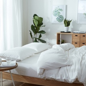 Beddengoedset Synthetische Vezel Geborstelde Stof Wit Aanpasbaar Vierdelig Dekbedovertrekset voor Hotel en Gastgezin - Product Image 6