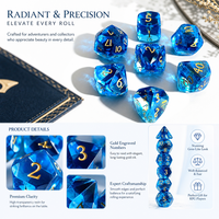 Jeu de dés DND, dés polyédriques en résine transparente de type gemme, à facettes, à bords vifs, 6 couleurs disponibles, cadeau pour les joueurs de jeux de table