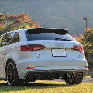 ดิฟฟิวเซอร์หลังและสปอยเลอร์แบบใบพัดสำหรับ Audi S3 8V Hatchback สีดำด้าน สไตล์แต่งรถ ปี 2017-2020 - Product Image 1