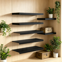 Lot de 5 couvre-étagères en fil métallique noir pour bois, 12x24 pouces, en panneau imperméable de 0,47 pouce d'épaisseur, pour garde-manger