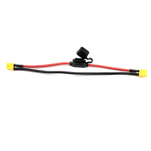 כבל מחבר XT60 זכר לנקבה עם מחזיק נתיך 12AWG 14AWG, כבל אדום שחור למזל\\\"ט עם סוללת ליפו - Product Image 1