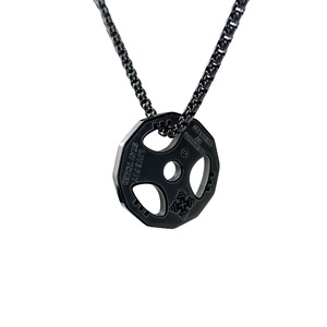 BOYI, collar de perlas de acero inoxidable para <span class=keywords><strong>hombre</strong></span> con <span class=keywords><strong>cadena</strong></span> de eslabones, nuevo diseño de placa con mancuernas, venta al por mayor - Product Image 3