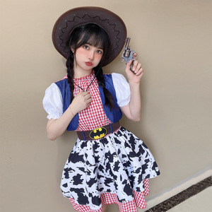 Carnaval Cowgirl Toy Story Woody Girl Cosplay Costume <span class=keywords><strong>Halloween</strong></span> Déguisement Cowboy Chapeau Anime Personnage Toy Story Woody Robe - Product Image 3