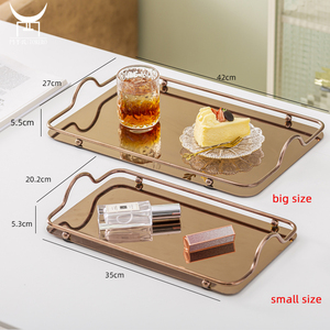 Tasse à café <span class=keywords><strong>plateau</strong></span> de service personnalisé <span class=keywords><strong>plateau</strong></span> de parfum de vanité de luxe fête mariage décoration de noël <span class=keywords><strong>plateau</strong></span> de miroir en métal - Product Image 5