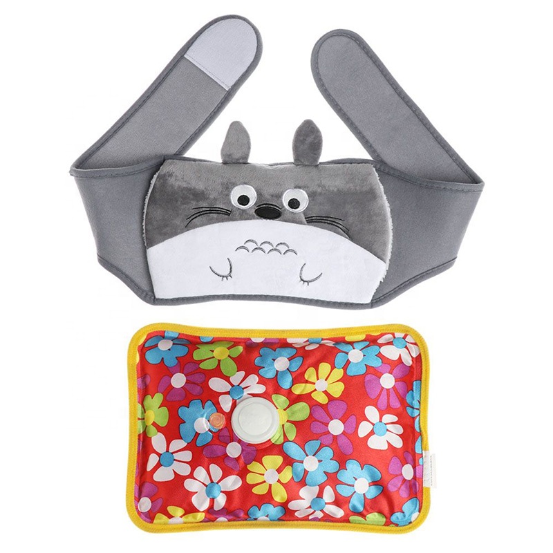natural rubber hot and cold water bottle bag with soft fur cover for hot and cold therapy