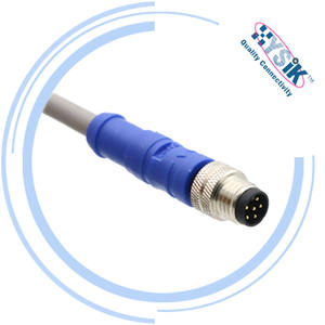 Kabel Distribusi Bersudut M8 6 Pin Jantan untuk Otomatisasi Pabrik, Kode A, Perakitan Koneksi IP67 - Product Image 5