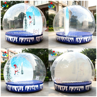 Globe de Noël gonflable de qualité commerciale avec bonhomme de neige, tente bulle transparente pour exposition extérieure en jardin