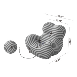 Modasi, pouf carré moderne et confortable, sans accoudoirs, modulaire, avec dossier rembourré, une place, revêtement en tissu, canapé durable, salon - Product Image 6