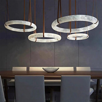 Lustres en marbre personnalisés Hullxine, éclairage suspendu LED pour salons et hôtels de luxe, service d'installation de projets