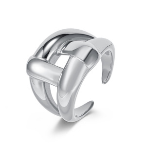 Geometric Fashion <b>Ring</b> Steel Gold Wide Band Women's Party Jewelry - Product Image 5