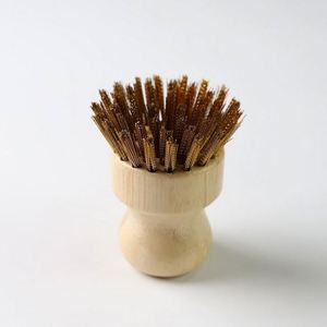 Bamboo Handle Copper Bristle Grill <b>Brush</b> Restaurant Cooking Cleaner Tool BBQ Scrubber with Laser Engraved Logo - Product Image 2