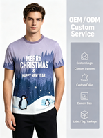 T-shirt décontracté unisexe à manches courtes avec imprimé 3D motif de Noël dégradé, nouveauté transfrontalière