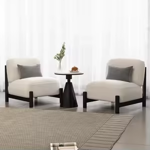 Antique Cream <strong>Sherpa</strong> Fabric Leisure <strong>Chair</strong> with Metal Legs for Bedroom and Living Room Casual Use-Modern Design - Product Image 6