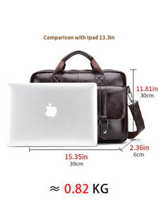 Andong Genuine Cow Leather for <b>Men</b> Business Briefcase Retro Large Capacity 13-inch Laptop Handbag Crossbody Casual Shoulder <b>Bag</b> - Product Image 3