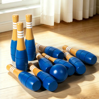 Jeu de bowling familial pour enfants, divertissement en intérieur, sport éducatif, jeu interactif parent-enfant, ensemble de bowling en bois pour enfants