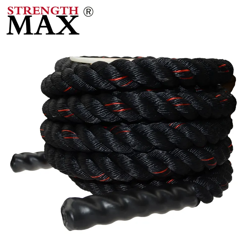 Training Rope JL Rope Gym Equipment Training Ropes Poly Dacron Battle Rope 1.5/2 Inch 30 40 50Ft