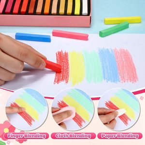 Ensemble de pastels à la <span class=keywords><strong>craie</strong></span> douce, 288 pièces, 24 couleurs, bâtons de <span class=keywords><strong>craie</strong></span> carrés, fournitures de dessin et de <span class=keywords><strong>peinture</strong></span> pour artistes, Kit de matériel artistique professionnel - Product Image 4