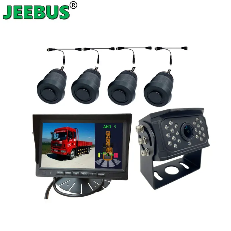 Parking Car Reverse Security Camera with Ultrasonic Digital Parking Sensor Monitoring System For excavator Engineer Machinery