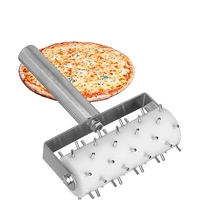 Rouleau à pâtisserie en métal pour pâte à pizza, poinçon à roue pour biscuits et pâtisseries avec manche en bois