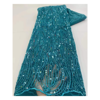 Le meilleur nouveau de haute qualité mode élégante français tulle net maille perles robe de mariée cactus paillettes dentelle tissu