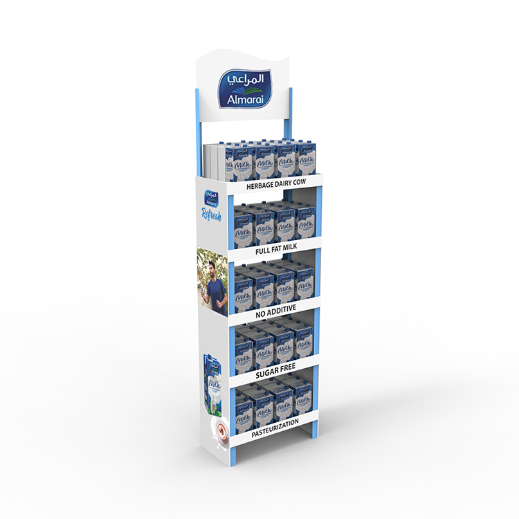 Hot Selling Floor Standing Shelf Milk Display Rack Plastic Display Stand for Retail Store — view 6
