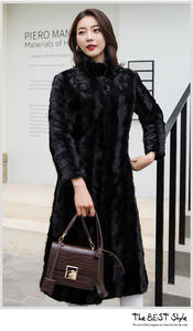 <span class=keywords><strong>Manteau</strong></span> de <span class=keywords><strong>fourrure</strong></span> de <span class=keywords><strong>vison</strong></span> véritable au design long pour femmes personnalisé en usine - Product Image 4