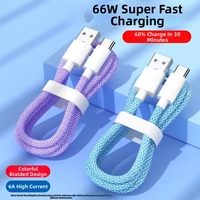 Kabel USB ke Type-C TPE Braided Murah Grosir Langsung Pabrik, Pengisian Cepat 6A, Konduktor Tembaga Murni untuk Ponsel Android