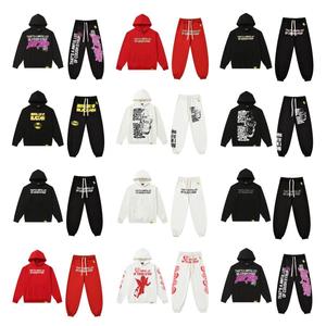 Высококачественный комплект из хлопковых худи и спортивных брюк с принтом «Ужасный кашель», с индивидуальным дизайном для мужчин - Product Image 1