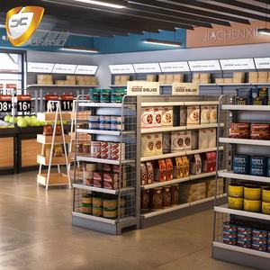 Usine personnaliser supermarché épicerie gondole rayonnage boutique rayonnage <span class=keywords><strong>grain</strong></span> de bois vin présentoir - Product Image 2