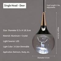 Luminaire suspendu en cristal K9 nordique, lampe moderne de luxe pour chambre à coucher, salon, bar, escalier, couloir