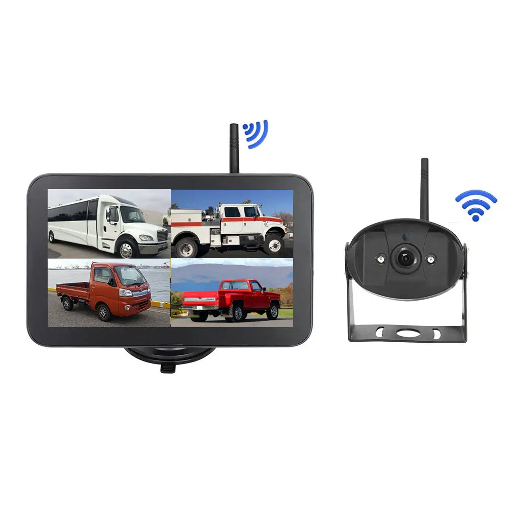 1080P 7 Inch DVR Wireless Backup Cameras IR Night Vision Waterproof RV Backup Camera Monitor Screen Camera System
