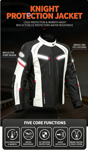 Tuta da <span class=keywords><strong>Moto</strong></span> Impermeabile Quattro <span class=keywords><strong>Stagioni</strong></span> con Protezioni Rimovibili, Giacca Estiva in Rete per Motociclisti - Product Image 6