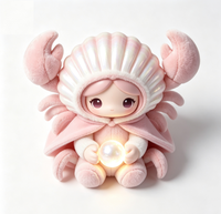 Figurines Magiques Jumelles du Zodiaque Gemini Personnalisées OEM en PVC et ABS avec Cape en Peluche Douce et Moelleuse, Boîte Mystère Constellation, Jouet Artistique