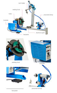 Posicionador de soldadura de placa giratoria de riel de aluminio con soporte, soporte de antorcha de pistola de soldadura neumática, posicionador de soldadura giratorio - Product Image 4