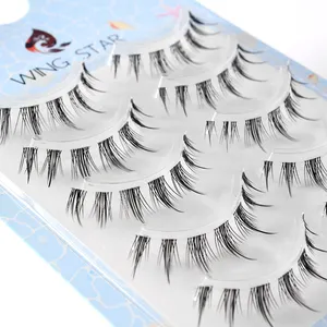 Qingdao Wingstar Wholesale New Arrival Fluffy Faux Eyelashes Blue Series 5 Pairs Strip Lashes