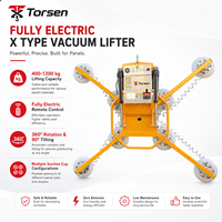 Pengangkat Vakum Tipe X Listrik Penuh 400-1200kg Pengangkat Kaca dengan Cangkir Hisap Vakum Peralatan Pengangkat dengan Remote Control