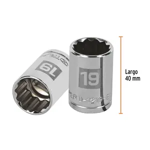 Juego de Llaves de Tubo de 19 mm, 12 Puntas, Accionamiento de 1/2'', Marca TRUPER - Product Image 3