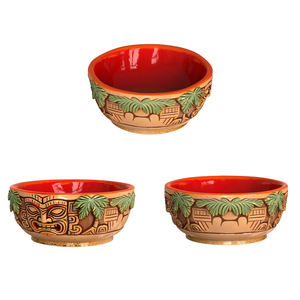 Mangkuk Anjing Keramik Gaya Tiki Dekoratif Kustom, Mangkuk Makan Hewan Peliharaan Berukir Lukisan Tangan, Mangkuk Pakan Anjing Besar untuk Anjing Kecil dan Sedang - Product Image 2