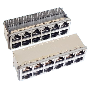 GLGNET POE 100 Base-T 8-контактный разъем RJ45 с отводом вниз, 1x1 порт LAN с зелено-желтым светодиодом, Ethernet-коннекторы - Product Image 3