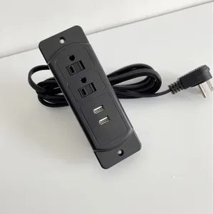 Personalizable U.S.-Spec Outlets 2AC + 2USB American Socket Desktop Empotrable Power Strip Alternador Regulador de Voltaje de Salida