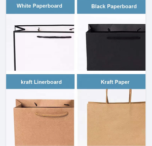 Embalaje de papel normal de lujo, bolsas de transporte, ropa cuadrada, bolsa de papel negra grande con asa - Product Image 5