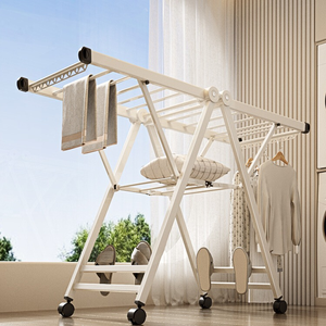 1.4 mètres/1.6 mètres cintre pliable tissu cintre serviette t-shirt intérieur métal <span class=keywords><strong>linge</strong></span> trépied sèche-<span class=keywords><strong>linge</strong></span> support - Product Image 5