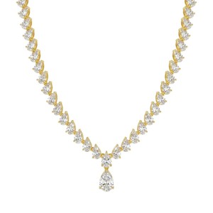 Collier en Moissanite Taille Poire Entière pour Femme, Design en V, en Argent Sterling 925, Bijoux Fins pour Mariage et Occasions Spéciales - Product Image 5