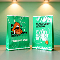 Sacs d'emballage personnalisés en papier kraft brun avec logo SOS, de qualité alimentaire, imperméables, résistants à la graisse, écologiques, pour boulangerie, pain, fruits, avec poignées